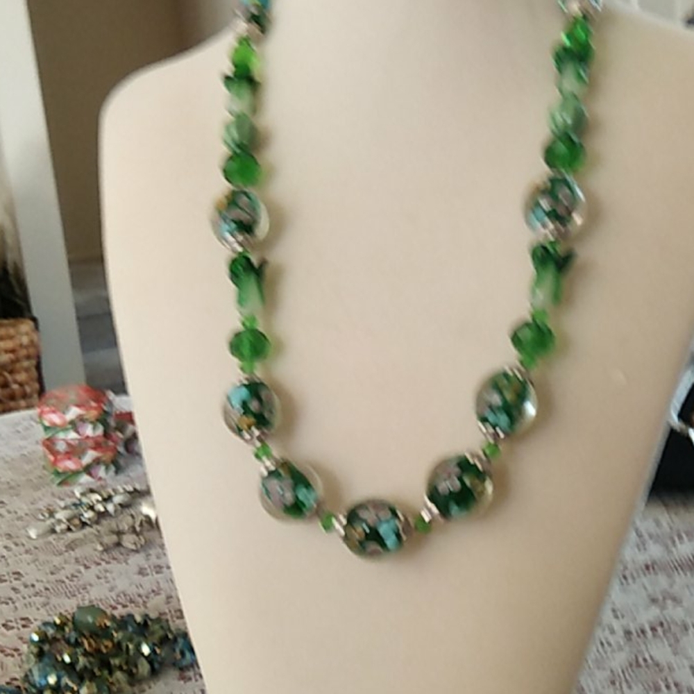 Mulvori glass beaded necklace awesome. 24inches